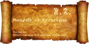 Menyhért Krisztina névjegykártya